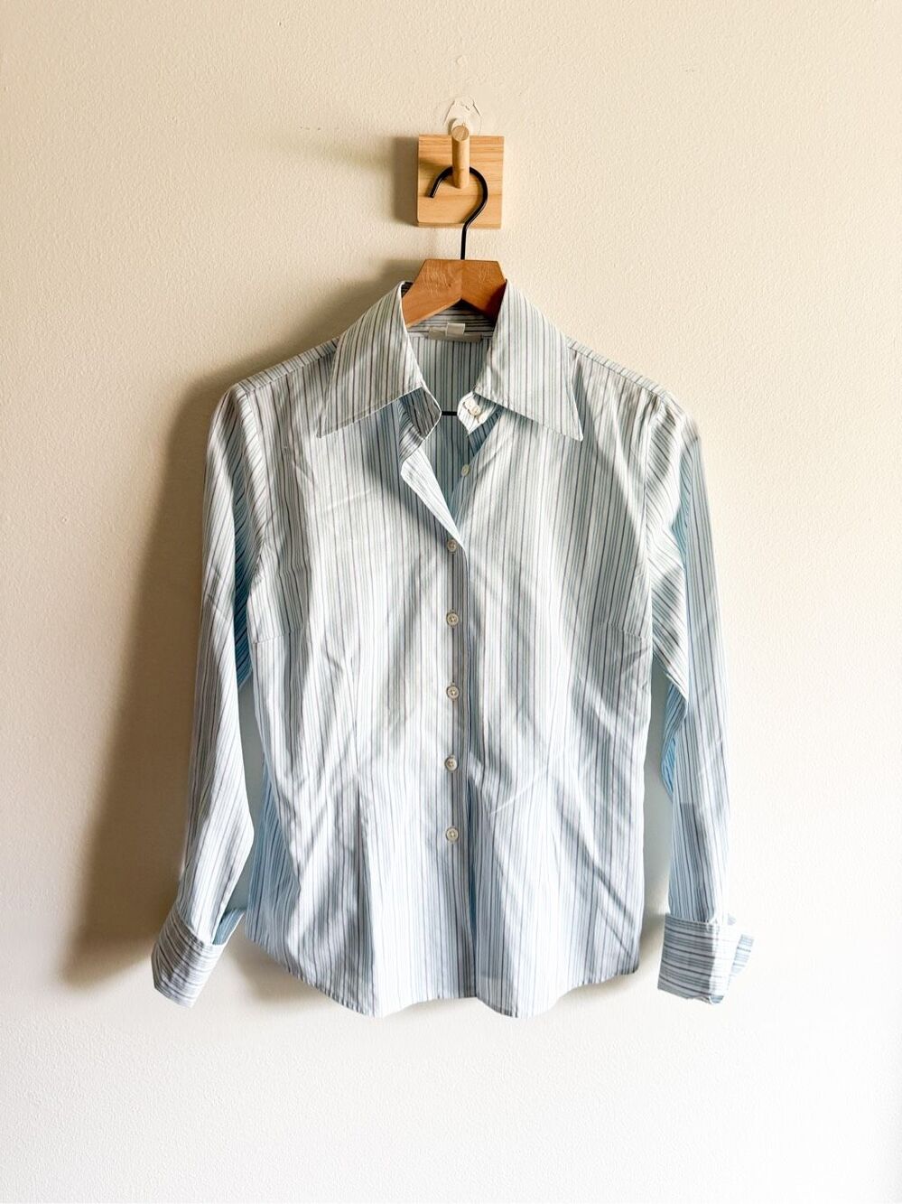 Faconnable Blue Stripe Tailored Shirt Size S